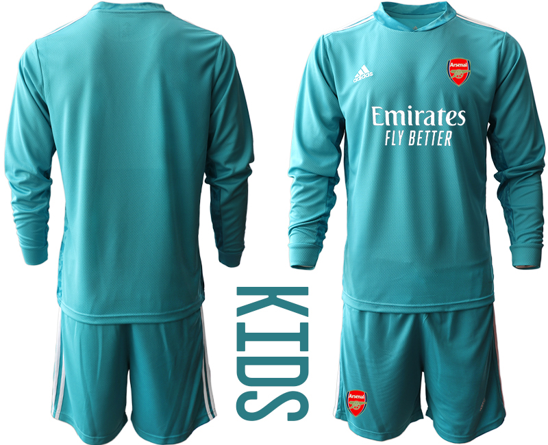 Youth 2020-2021 club Arsenal blue long sleeved Goalkeeper blank Soccer Jerseys